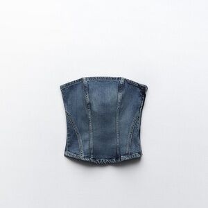 Zara corset style denim top